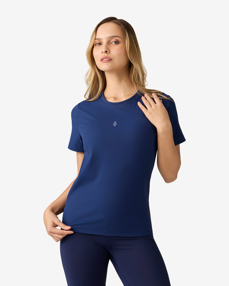 Essentials Ribbed Tee - Blue
