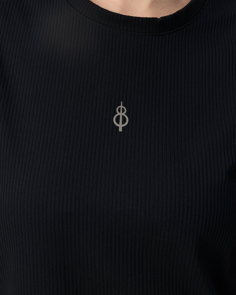 Essentials Ribbed Tee - Black