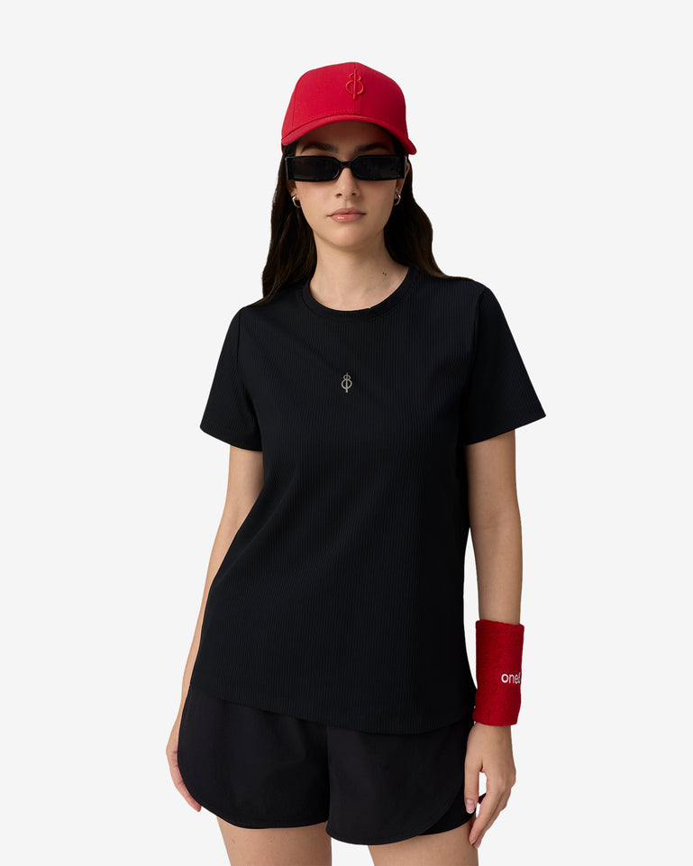 Essentials Ribbed Tee - Black