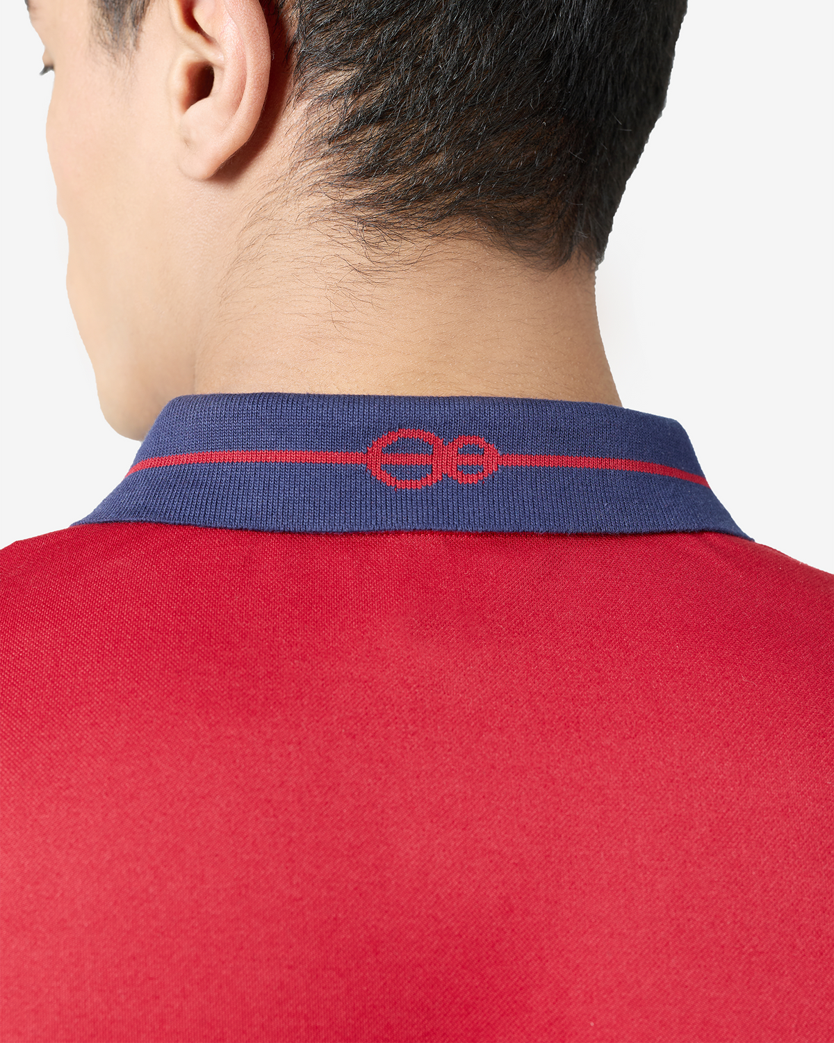 Jacquard Collar Polo - Red