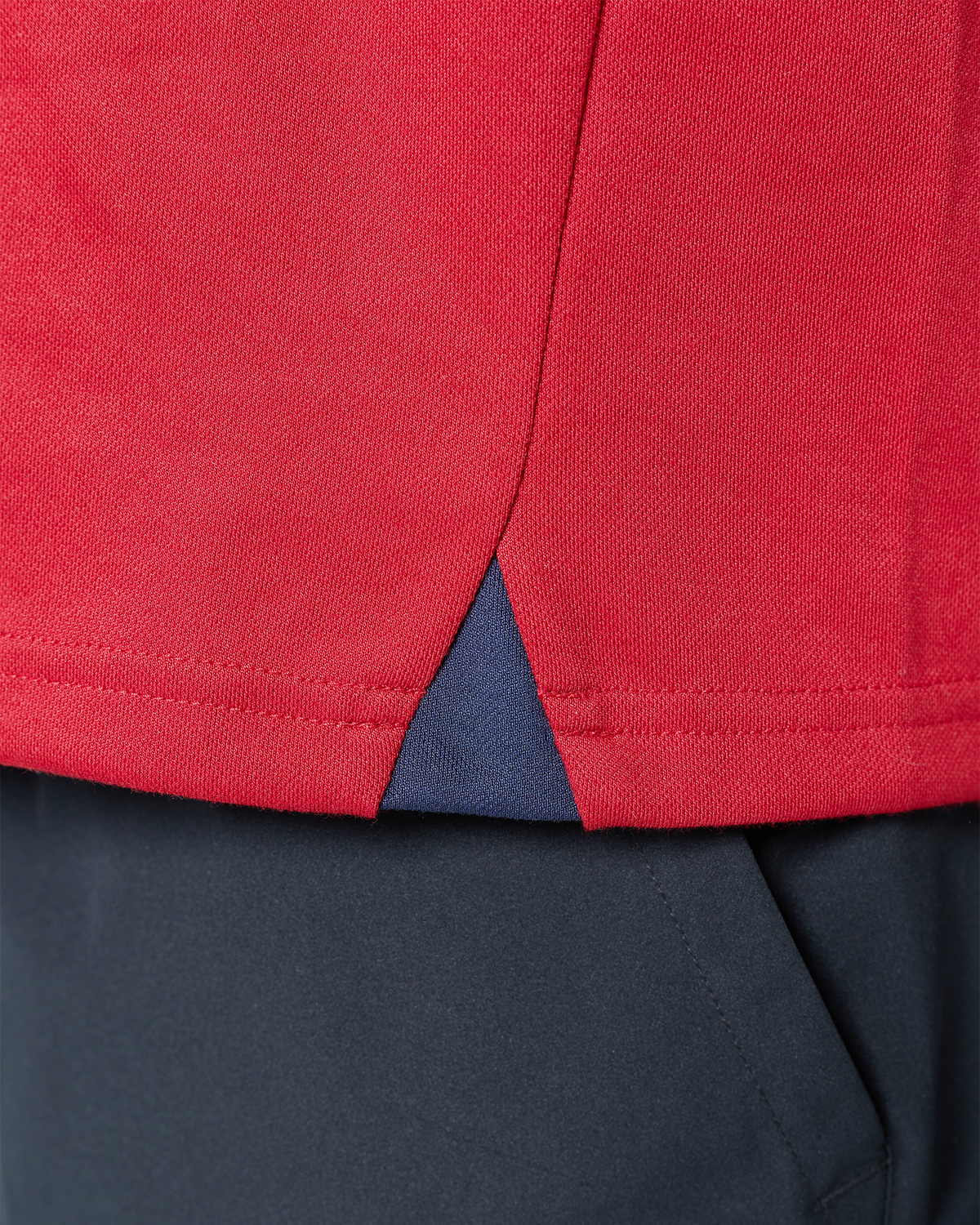 Jacquard Collar Polo - Red