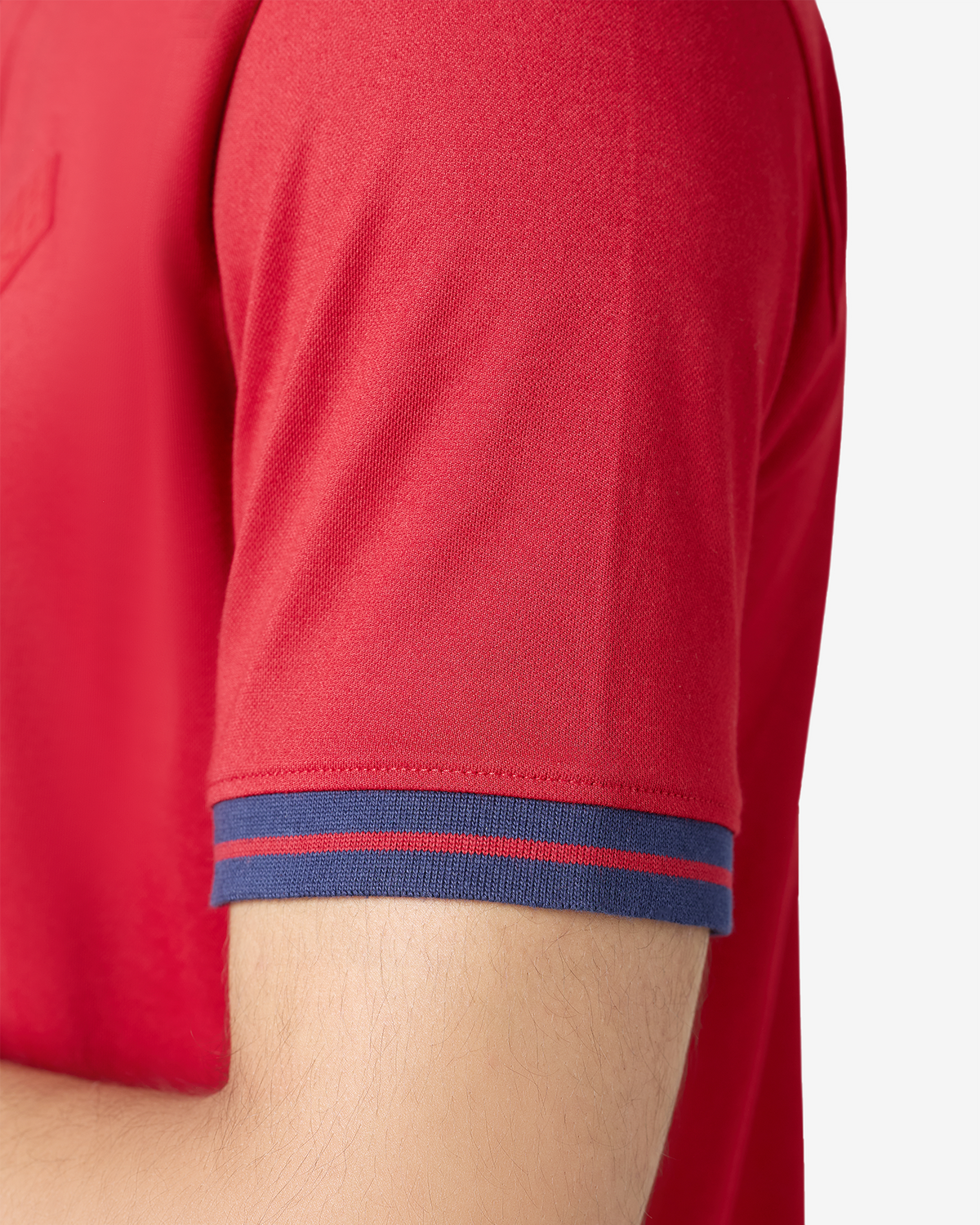 Jacquard Collar Polo - Red