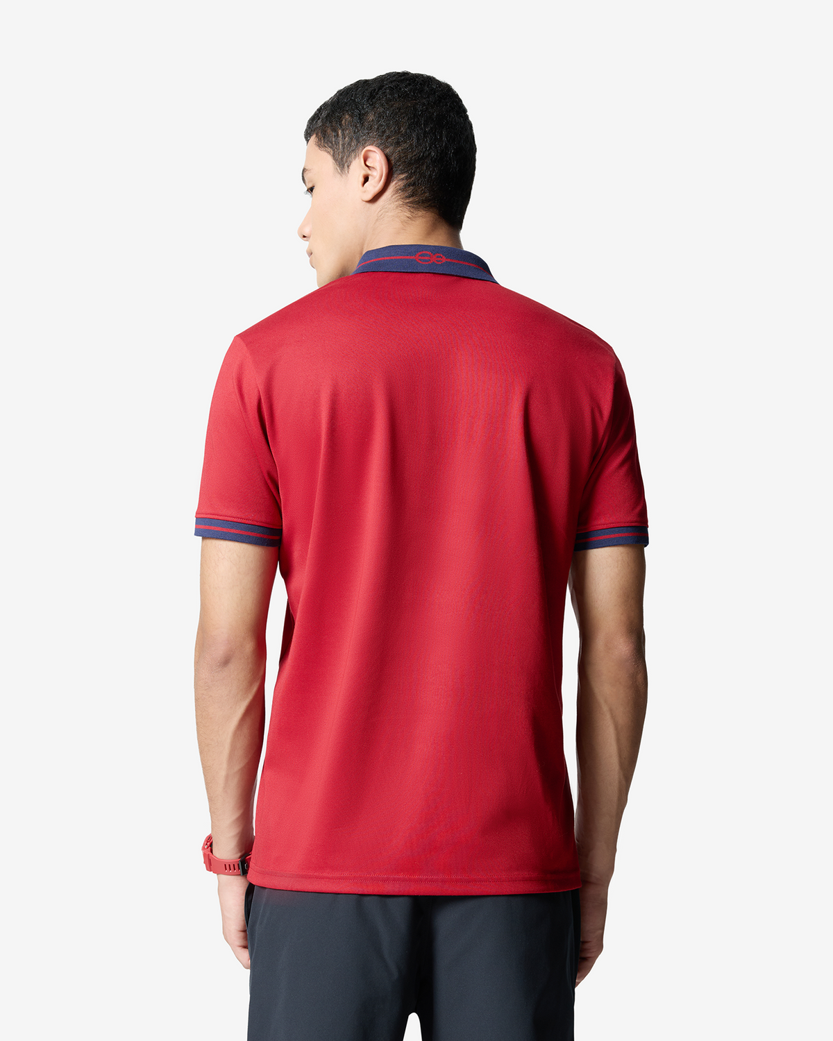 Jacquard Collar Polo - Red